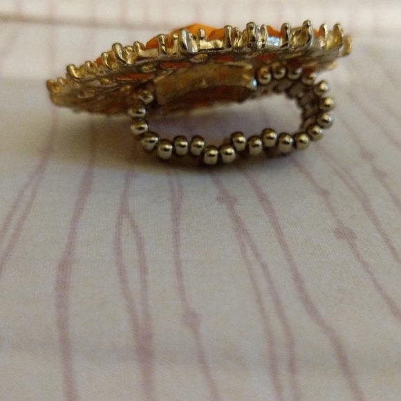 Orange statement piece ring - Picture 4 of 5